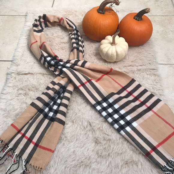 Cashmere Scarf Accessories - 100% Cashmere Plaid Scarf